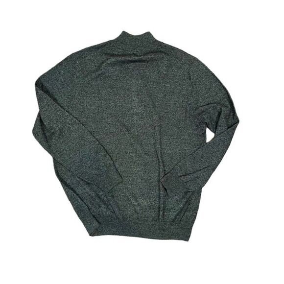 Alan Flusser 1/4 Zip Sweater Charcoal blend with Purple Zip and Collar Large - Picture 4 of 7
